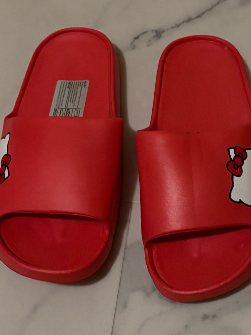 Bold Red Hello Kitty Slides with Iconic Print(6 1/2-7)size